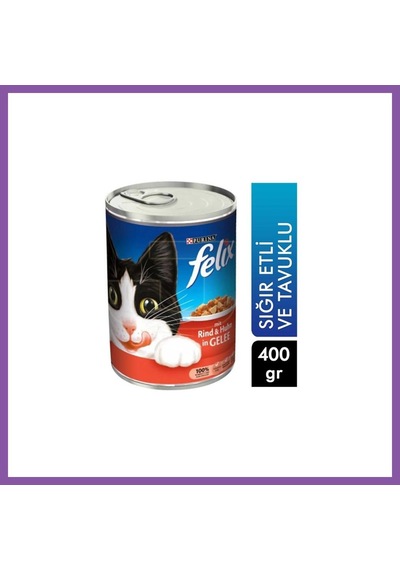 Felix Konserve Sığır Etli Yaş Kedi Maması 400gr 1 Adet Bzoshb