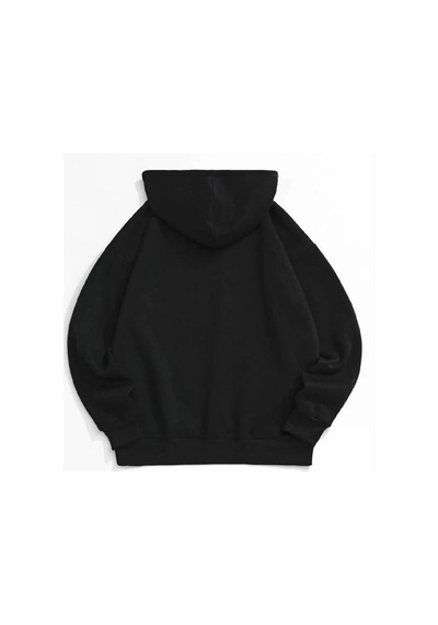 Leone Siyah Broklyn Baskılı Oversize Kapüşonlu Swetshirt SIYAH
