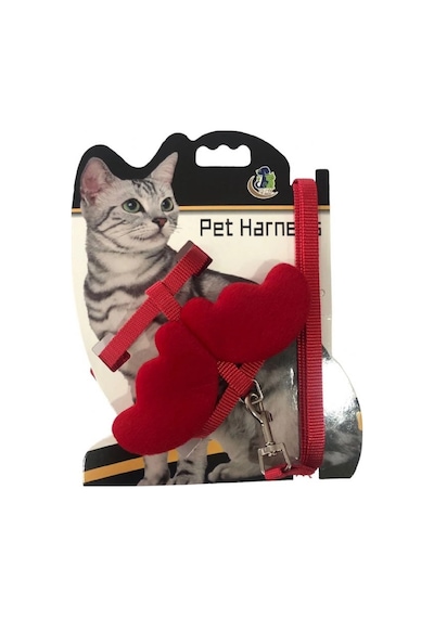 Maxi Life Melek Kanatlı Kedi Göğüs Tasması Gezdirme İpli Set