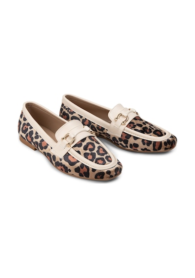 Deery Bej Rengi Leopar Desen Kadın Babet - K2067zbejc01 Bej