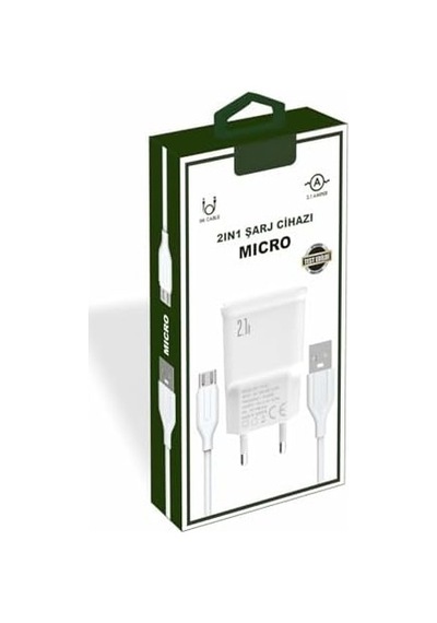 Yetty 2 İn 1 Şarj Cihazı +1m Micro Usb Kablo Beyaz Yt-30m Micro Türkiye De Üretilmiştir