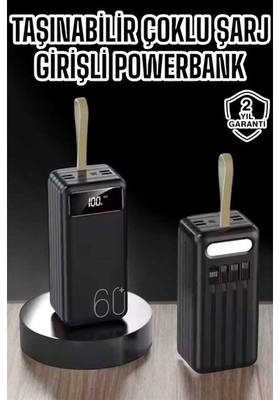 Powerbank 60.000 Mah 4 Portlu Uzun Şarj Süreli Dijital Göstergeli - Lisinya