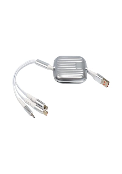 Carub Şarj Kablosu Ayarlı 3in1 Usb+type-c+lightning Çift Giriş 1,2 Mt 100w Br5901869