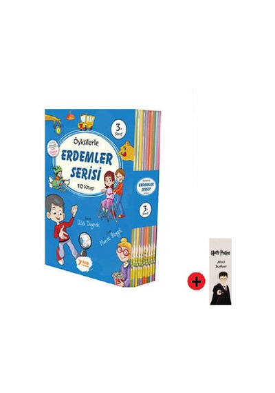 3. Sınıf Hikaye Kitabı Seti Yuva Yayınları Erdemler Serisi + Kişiye Özel İsimli Harry Potter Kitap Ayracı
