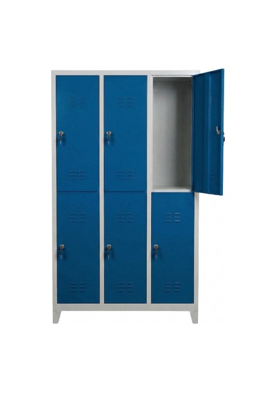 6 Gözlü Ekonomik Soyunma Dolabı Mavi 97x37x198