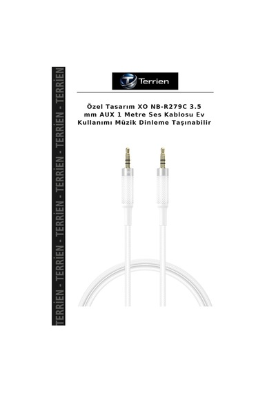 Özel Tasarım Xo Nb-r279c 3.5 Mm Aux 1 Metre Ses Kablosu Ev Kullanımı Müzik Dinleme Taşınabilir