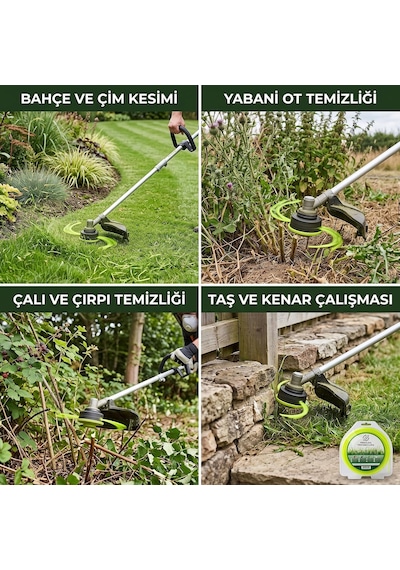 Profesyonel 6 Köşe Tırpan Misinası, 3.30 Mm X 43 Metre Altıgen Yeşil Ot Biçme Teli - Bahçe, Çalı Ve Yabani Ot Kesimi İçin Ekstra Dayanıklı Çok Renkli
