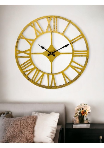 Galaxy Dm30-ak Serisi Roma Rakamlı Metal Duvar Saati Gold 40 Cm Altın