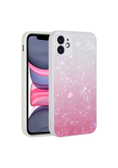 Zore İphone 11 Uyumlu Renk Geçişli Mermer Desenli Sert Silikon Ogaa Granit Kılıf-no1
