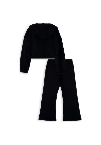 Denokids Stars Kız Çocuk Crop Siyah Eşofman Takım Çok Renkli