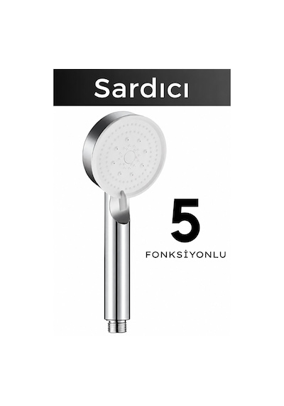 Sardıcı 5 Fonksiyonlu Krom El Duş Başlığı