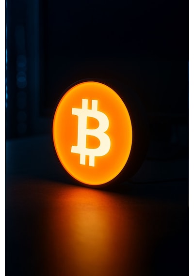 Bitcoin Tasarımlı Dekoratif Gece Lambası Çok Renkli