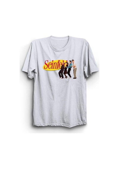 Seinfeld Baskılı Unisex %100 Pamuk Beyaz T-shirt Beyaz