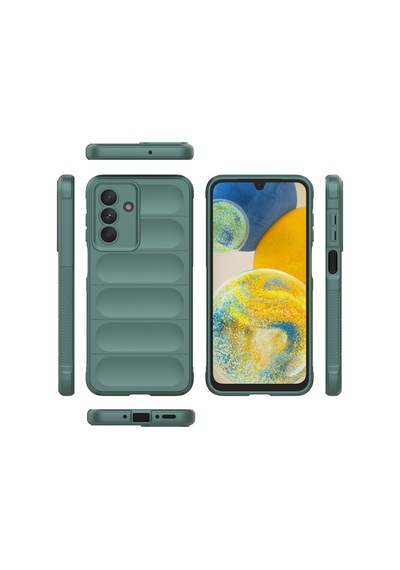 Galaxy Uyumlu A26 Kılıf Kamera Korumalı Esnek Silikon Parmak Şeritli Pazarplus Koyu Yeşil