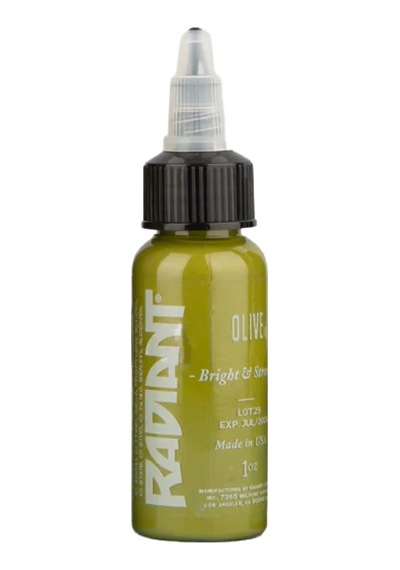 Olive Radiant Dövme Boyası 30ml Zeytin Yeşili Profesyonel Tattoo Ink