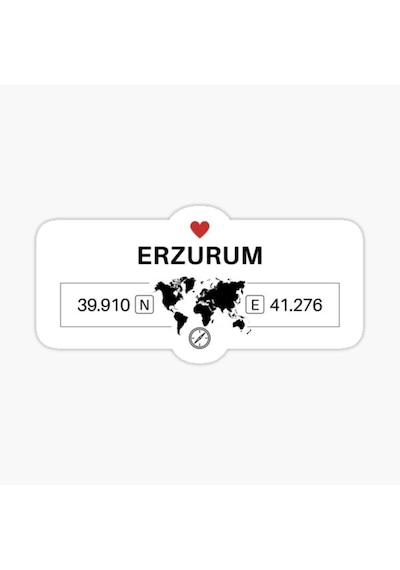 Erzurum Gps Harita Sticker Oto Araba Yapıştırma 17Cm