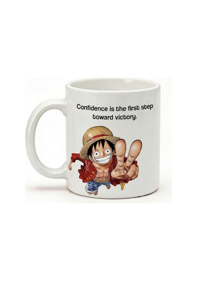 One Piece Luffy Baskılı Seramik Hediye Kupa Bardak Anime Çok Renkli