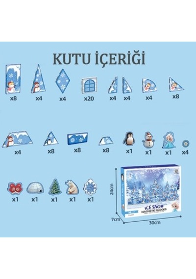 Kış Temalı Manyetik Küp Seti 96 Parça