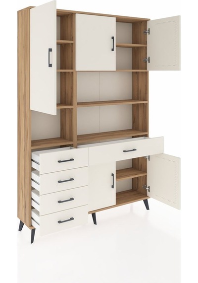 Arges Dolap 9 Raflı 5 Çekmeceli 5 Kapaklı 132x30x195 Çam-ayta... Çam Arges Dolap 9 Raflı 5 Çekmeceli 5 Kapaklı 132x30x195 Çam-ayta... Çam
