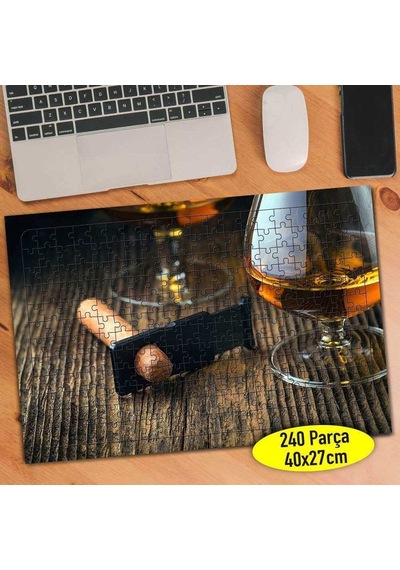 Tobacco Puro İçki Viski Bardağı 240 Parça Puzzle Yapboz-177739