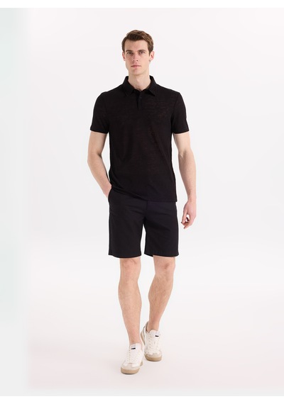 Fabrika Siyah Erkek Pamuklu Polo T-shirt F6sm-tst 2901