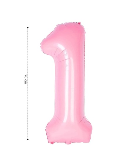 Folyo Balon 1 Rakamı Helyum Balon Pembe Renk Çok Renkli
