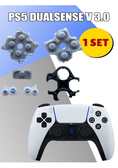 Ps5 İç Lastik V3 Silikon İletken Ps5 Dualsense Versiyon 3 Tamir Yedek Parça Siyah