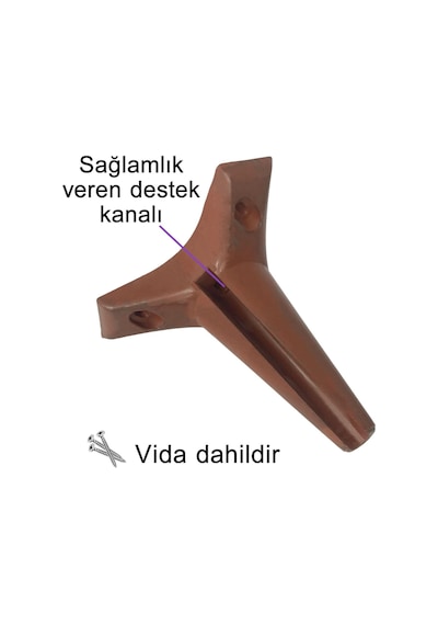 Zelve 15 Cm Ceviz Ahşap Desenli Lüx Mobilya Kanepe Sehpa Ünite Koltuk Ayağı Baza Ayak