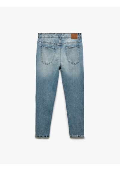 Koton Pamuklu Normal Bel Cepli Loose Fit Jean Pantolon - Steve Jean Açık İndigo 5sam40020nd Açık İndigo