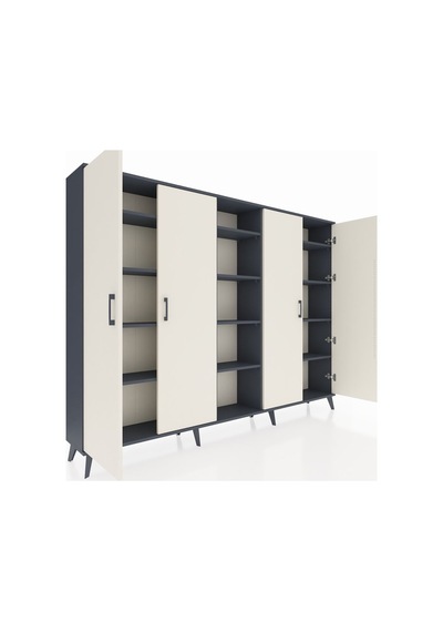 Arges Dolap 12 Raflı 4 Kapaklı 220x30x163 Antrasit-aytaşı/antrasit Aytası/antrasıt - Antrasıt Arges Dolap 12 Raflı 4 Kapaklı 220x30x163 Antrasit-aytaşı/antrasit Aytası/antrasıt - Antrasıt