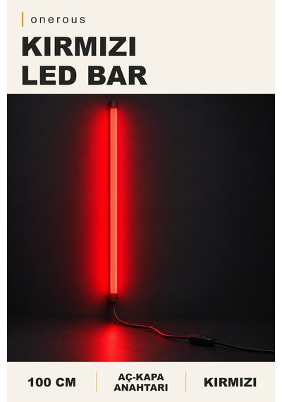 Onerous 100 Cm Kırmızı Led Bar, Anahtarlı, Dekoratif Aydınlatma