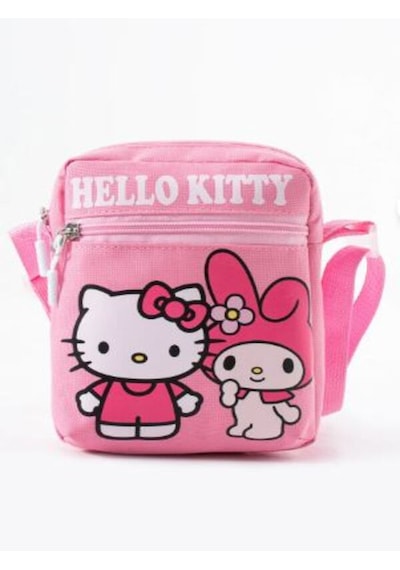 Trg Polo Trg Pembe Hello Kittyy Melody Çocuk Omuz Çantası 3 Bölmeli Su Geçirmez Kumaş 21 16 6 Cm