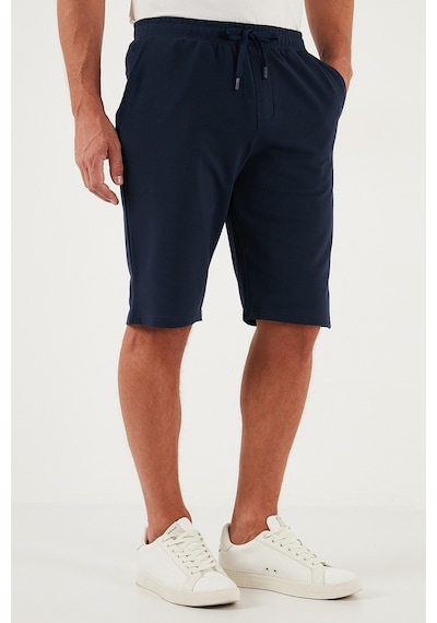 Buratti Pamuklu Regular Fit Normal Bel Belden Bağlamalı Erkek Short 5908021 Indigo