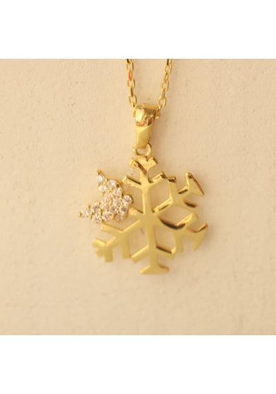 Kar Tanesi Kolye 718955 Gold Gümüş