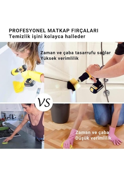 Polham Premium 22 Parça Profesyonel Ev, Ofis, Araç Detaylı Temizlik Seti, Matkap Uçlu Ultra Sağlam Set