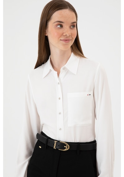 U.s. Polo Assn. Kadın Beyaz Gömlek Desenli 50316412-vr013 Beyaz