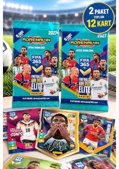 Panini Fıfa 365 Adrenalyn 2027 Futbolcu Kartı 2'li Paket Toplam 12 Kart