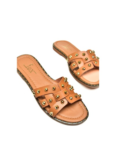 Fox Shoes U291100003 Taba Hakiki Deri Kadın Terlik Taba-hakiki Deri Çok Renkli