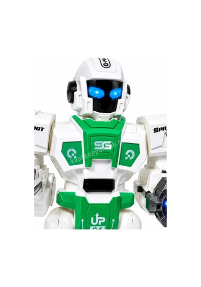 Uzaktan Kumandalı Akıllı Robot Vantuz Ve Su Topu Atabilen Sesli Işıklı Robot Oyuncak - Yeşil
