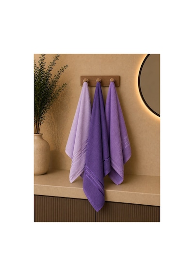 Alia Soft 50x90 Cm 10'lu El Ve Yüz Havlu Set Mor