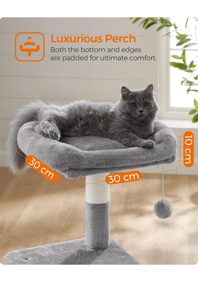 Pct52w 110 Cm Kedi Ağacı, Açık Gri Açık Gri, Clawfy Koleksiyonu Pct52w
