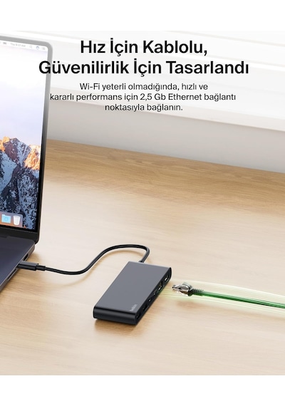 Belkin Connect 8 Portlu Usb-c Hub, 4k 60hz E Kadar Çözünürlükleri