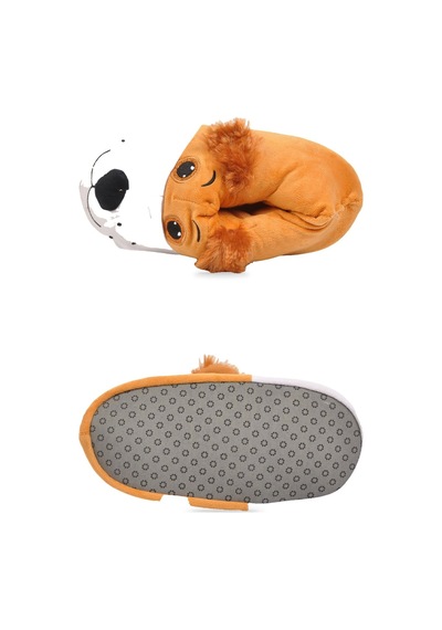 Ayakmod Akınalbella Sıcak Tutan Köpek Desenli Camel Unisex Ev Terliğ Panduf H025.z.0008