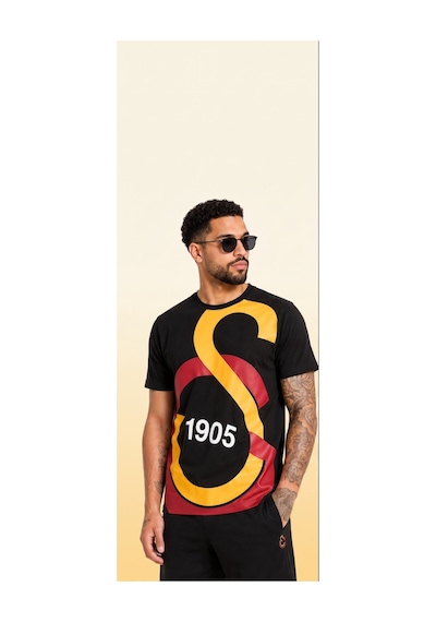Galatasaray Lisanslı Taraftar T-shirt Siyah - Sarı