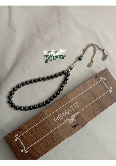 Tiptop/ Hematit Taşlı Kutulu Özel Yapım Tesbih Füme