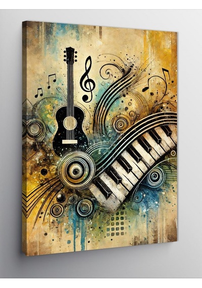 Kanvas Tablo Müzik Ve Sanat Motifi 70cmx100cm