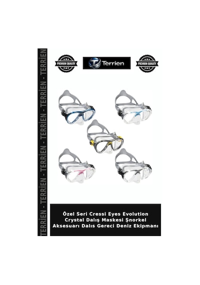 Özel Seri Cressi Eyes Evolution Crystal Dalış Maskesi Şnorkel Aksesuarı Dalıs Gereci Deniz Ekipmanı Clear-Pınk