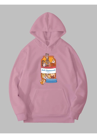 Harmandar Üç İplik Antidepresan Köpek Baskılı Unisex Pembe Kanguru Cepli Kapüşonlu Sweatshirt Hoodie Antikopekpembesweat Harmandar Üç İplik Antidepresan Köpek Baskılı Unisex Pembe Kanguru Cepli Kapüşonlu Sweatshirt Hoodie Antikopekpembesweat
