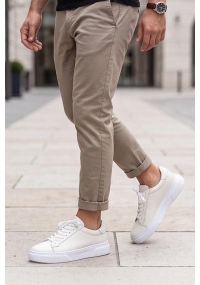Prestige Sneaker Hakiki Deri Beyaz Erkek Sneaker, Ergonomik Kalın Ve Yumuşak Tabanlı Bağcıklı ... Prestige Sneaker Hakiki Deri Beyaz Erkek Sneaker, Ergonomik Kalın Ve Yumuşak Tabanlı Bağcıklı ...