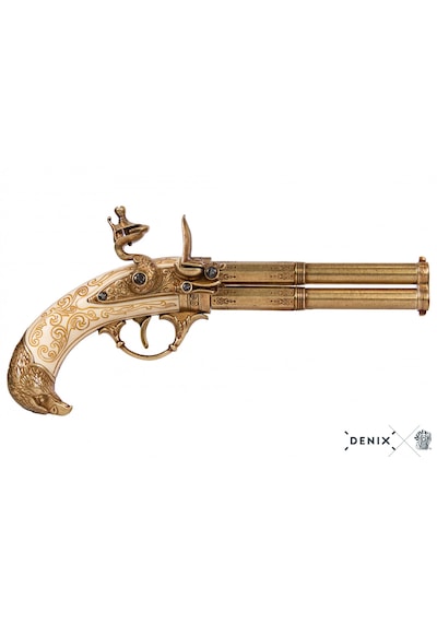 Denix 2 Barrel Eagle 18th France Pistol 30cm Koleksiyon Obje